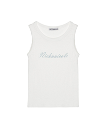 LETTERING SLEEVELESS TOP_IVORY