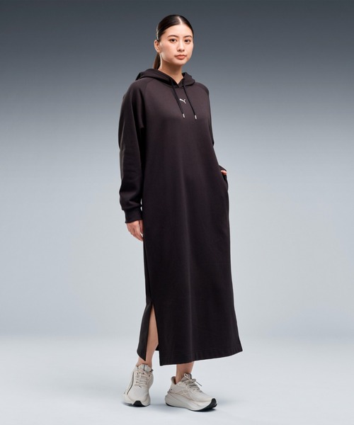 PUMA(プーマ)の「PUMA プーマ ウィメンズ ヨガ スタジオ ロング ドレス(ワンピース・レディース・ブラック×レッド・X-LARGE/SMALL/LARGE/MEDIUM)」の1枚目の写真