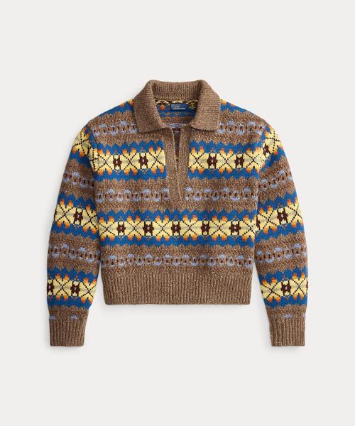 POLO RALPH LAUREN(ポロ ラルフ ローレン)の「フェア アイル ウールブレンド ポロカラー セーター(ニット/セーター・レディース・ブラウン系6・L/M/S/XS)」の6枚目の写真
