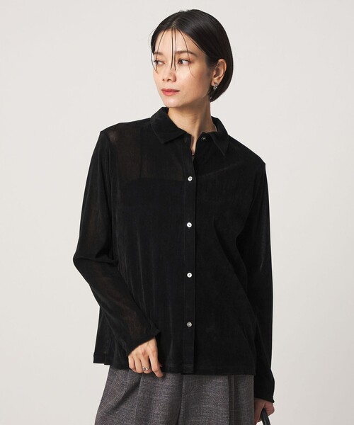 green label relaxing(グリーンレーベルリラクシング)の「シアーフロッキー カーディガン(カーディガン/ボレロ・レディース・ライム/グレー系/ブラック/ダークブラウン・FREE)」の15枚目の写真