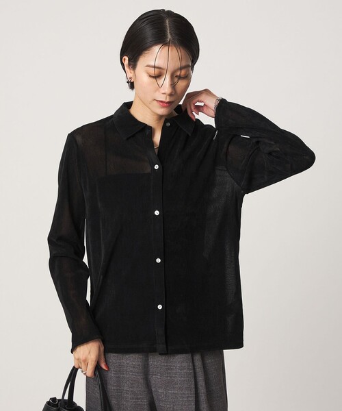green label relaxing(グリーンレーベルリラクシング)の「シアーフロッキー カーディガン(カーディガン/ボレロ・レディース・ライム/グレー系/ブラック/ダークブラウン・FREE)」の16枚目の写真