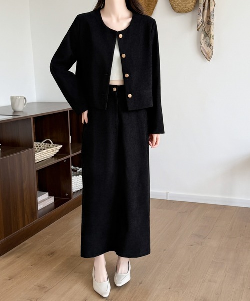 ABITOKYO(アビトーキョー)の「ゴールドボタンコーヂュロイショートジャケットセットアップ(セットアップ・レディース・モカ/ベージュ/ブラック・L/M)」の22枚目の写真