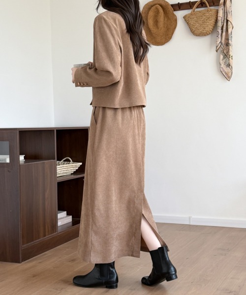 ABITOKYO(アビトーキョー)の「ゴールドボタンコーヂュロイショートジャケットセットアップ(セットアップ・レディース・モカ/ベージュ/ブラック・L/M)」の9枚目の写真