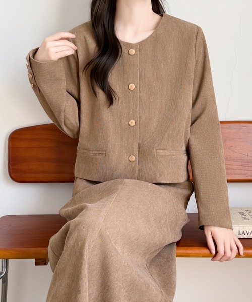 ABITOKYO(アビトーキョー)の「ゴールドボタンコーヂュロイショートジャケットセットアップ(セットアップ・レディース・モカ/ベージュ/ブラック・L/M)」の16枚目の写真