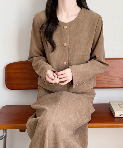 ABITOKYO(アビトーキョー)の「ゴールドボタンコーヂュロイショートジャケットセットアップ(セットアップ・レディース・モカ/ベージュ/ブラック・L/M)」の17枚目の写真