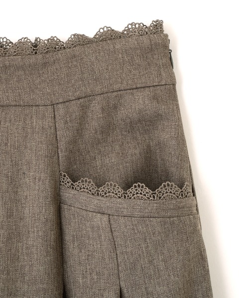 JILL by JILL STUART(ジルバイジルスチュアート)の「スカラップレースワイドパンツ(その他パンツ・レディース・ベージュ/グレー・MEDIUM/SMALL)」の7枚目の写真