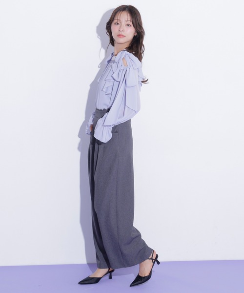JILL by JILL STUART(ジルバイジルスチュアート)の「スカラップレースワイドパンツ(その他パンツ・レディース・ベージュ/グレー・MEDIUM/SMALL)」の16枚目の写真