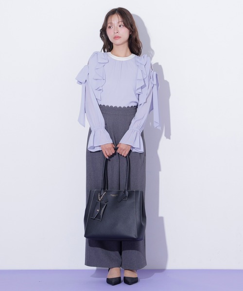 JILL by JILL STUART(ジルバイジルスチュアート)の「スカラップレースワイドパンツ(その他パンツ・レディース・ベージュ/グレー・MEDIUM/SMALL)」の17枚目の写真