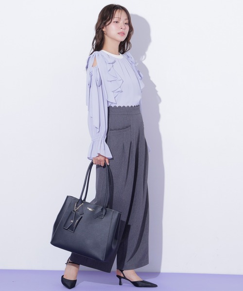 JILL by JILL STUART(ジルバイジルスチュアート)の「スカラップレースワイドパンツ(その他パンツ・レディース・ベージュ/グレー・MEDIUM/SMALL)」の18枚目の写真