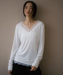 レースドッキングカットソー