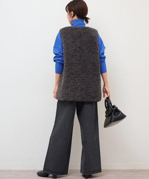 JOURNAL STANDARD relume(ジャーナルスタンダード レリューム)の「《追加》シープフェイクファージップベスト(ベスト・レディース・チャコールグレー/ベージュ・FREE)」の12枚目の写真