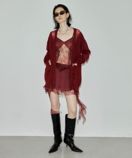 JOSE MOON(ジョゼムーン)の「PEPLUM LACE TOPS/ペプラムレーストップス(キャミソール・レディース・ブラック/ホワイト・38/36)」の4枚目の写真