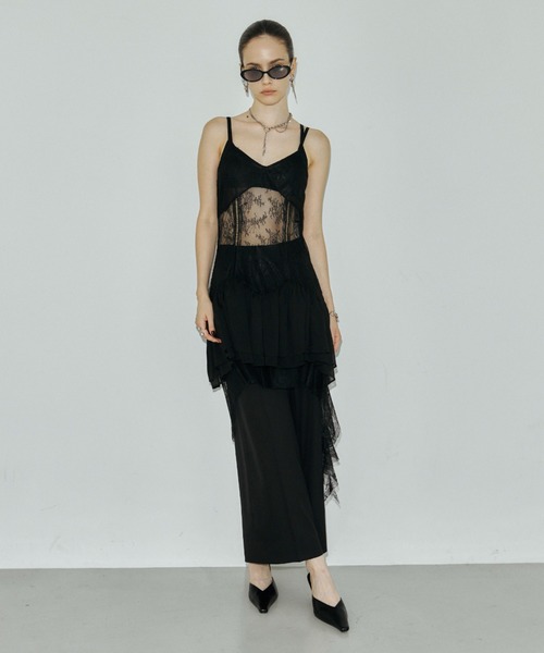 JOSE MOON(ジョゼムーン)の「PEPLUM LACE TOPS/ペプラムレーストップス(キャミソール・レディース・ブラック/ホワイト・38/36)」の19枚目の写真
