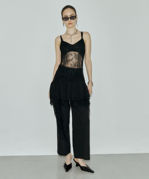 JOSE MOON(ジョゼムーン)の「PEPLUM LACE TOPS/ペプラムレーストップス(キャミソール・レディース・ブラック/ホワイト・38/36)」の16枚目の写真