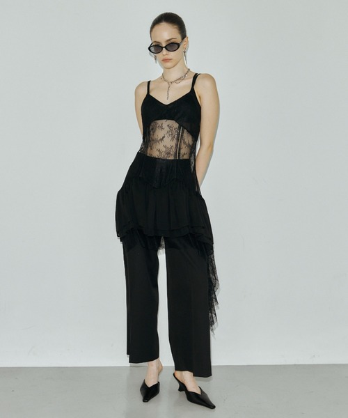JOSE MOON(ジョゼムーン)の「PEPLUM LACE TOPS/ペプラムレーストップス(キャミソール・レディース・ブラック/ホワイト・38/36)」の17枚目の写真