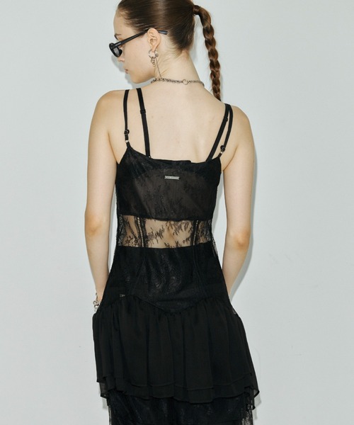 JOSE MOON(ジョゼムーン)の「PEPLUM LACE TOPS/ペプラムレーストップス(キャミソール・レディース・ブラック/ホワイト・38/36)」の15枚目の写真