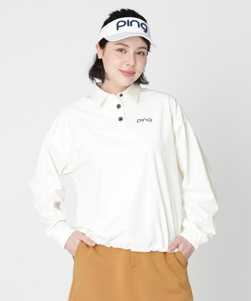 PING（ピン）の「【PING APPAREL】ストレッチ布帛オーバーシャツ (LADIES)（シャツ/ブラウス・レディース・ネイビー/ホワイト/ベージュ・L/S/LL）」の2枚目の写真
