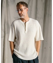 hard dry waffle fly-front henley S/S