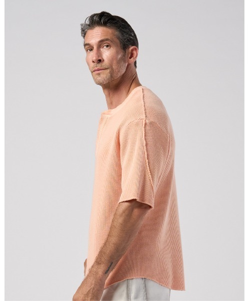 wjk(ダヴルジェイケイ)の「hard dry waffle fly-front henley S/S(Tシャツ/カットソー・メンズ・ピンク/ホワイト/ネイビー/チャコール・SMALL/X-LARGE/MEDIUM/LARGE)」の13枚目の写真
