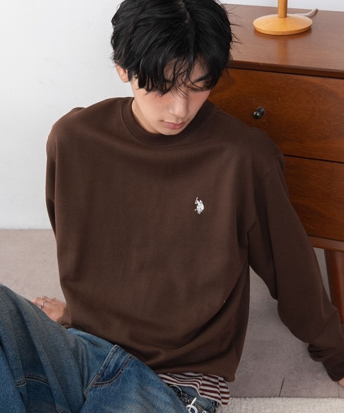 U.S. POLO ASSN.（ユーエスポロアッスン）の「∴WEGO/【26年秋冬新作】U.S.POLO ASSN.クルーネックPO（スウェット・メンズ・杢グレー/ブラウン/ネイビー/ブラック/ワイン/スミクロ・MEDIUM/X-LARGE/LARGE）」の11枚目の写真