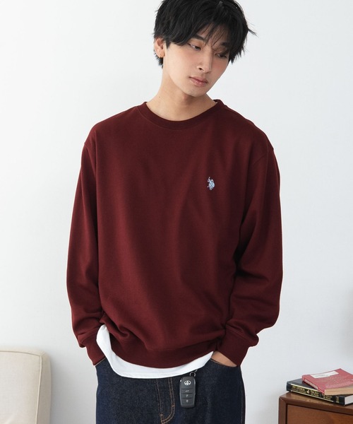 U.S. POLO ASSN.（ユーエスポロアッスン）の「∴WEGO/【26年秋冬新作】U.S.POLO ASSN.クルーネックPO（スウェット・メンズ・杢グレー/ブラウン/ネイビー/ブラック/ワイン/スミクロ・MEDIUM/X-LARGE/LARGE）」の15枚目の写真