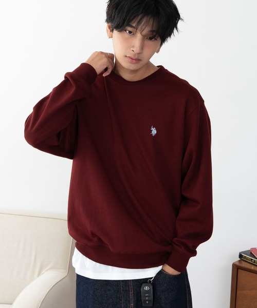 U.S. POLO ASSN.（ユーエスポロアッスン）の「∴WEGO/【26年秋冬新作】U.S.POLO ASSN.クルーネックPO（スウェット・メンズ・杢グレー/ブラウン/ネイビー/ブラック/ワイン/スミクロ・MEDIUM/X-LARGE/LARGE）」の16枚目の写真