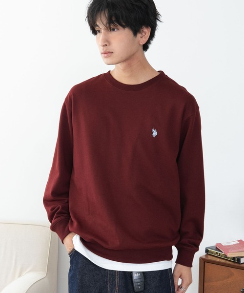 U.S. POLO ASSN.（ユーエスポロアッスン）の「∴WEGO/【26年秋冬新作】U.S.POLO ASSN.クルーネックPO（スウェット・メンズ・杢グレー/ブラウン/ネイビー/ブラック/ワイン/スミクロ・MEDIUM/X-LARGE/LARGE）」の17枚目の写真