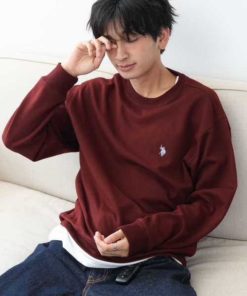 U.S. POLO ASSN.（ユーエスポロアッスン）の「∴WEGO/【26年秋冬新作】U.S.POLO ASSN.クルーネックPO（スウェット・メンズ・杢グレー/ブラウン/ネイビー/ブラック/ワイン/スミクロ・MEDIUM/X-LARGE/LARGE）」の18枚目の写真
