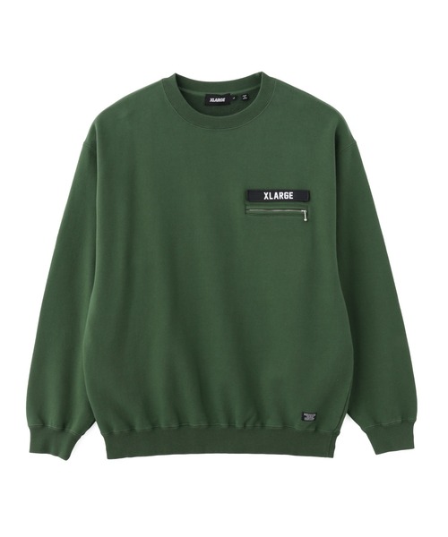 XLARGE(エクストララージ)の「ZIP POCKET CREWNECK SWEATSHIRT(スウェット・メンズ・グリーン/ブラウン/ブラック・S/XL/L/M)」の3枚目の写真