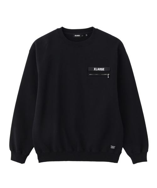 XLARGE(エクストララージ)の「ZIP POCKET CREWNECK SWEATSHIRT(スウェット・メンズ・グリーン/ブラウン/ブラック・S/XL/L/M)」の1枚目の写真