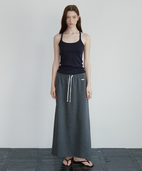 FRIVER07（フリバー07）の「String easy long skirt [FRFA05SK04]_Charcoal（スカート・レディース・チャコール・FREE）」の2枚目の写真