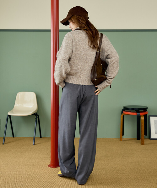 GAP(ギャップ)の「PUBLUX × GAP/ギャップ 別注 襟 配色 フェザー ニット カーディガン 限定展開(カーディガン/ボレロ・レディース・ベージュ/チャコールグレー/ブラウン/オリーブ・フリ-)」の19枚目の写真