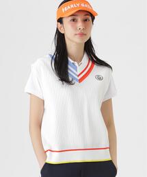 【PEARLY GATES】14GWJQ針抜きVネックニットベスト (WOMENS)