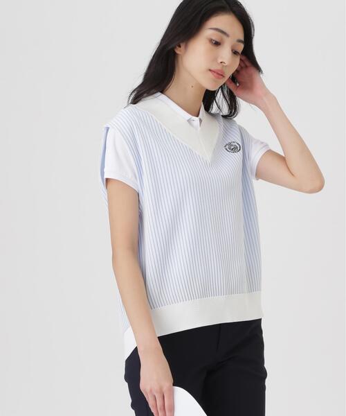 PEARLY GATES(パーリーゲイツ)の「【PEARLY GATES】14GWJQ針抜きVネックニットベスト (WOMENS)(ベスト・レディース・ホワイト系その他/ネイビー/ホワイト・SMALL/MEDIUM/LARGE)」の20枚目の写真