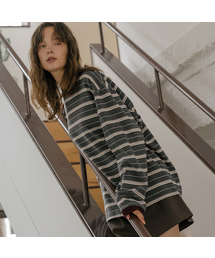 Signature stripe t-shirt [TIFA06LT11]_Charcoal