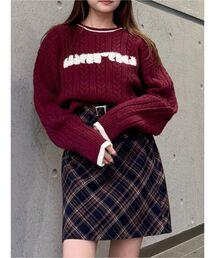 ケーブルシャギーロゴニット 冬服