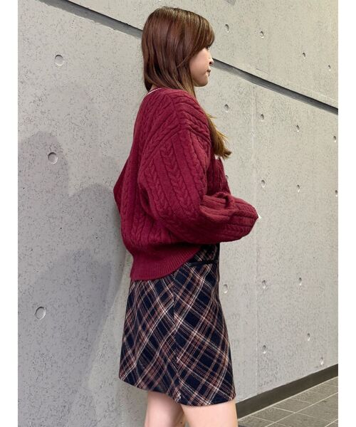 MURUA（ムルーア）の「ケーブルシャギーロゴニット　冬服（ニット/セーター・レディース・ネイビー/グレー/アイボリー/ボルドー・FREE）」の21枚目の写真