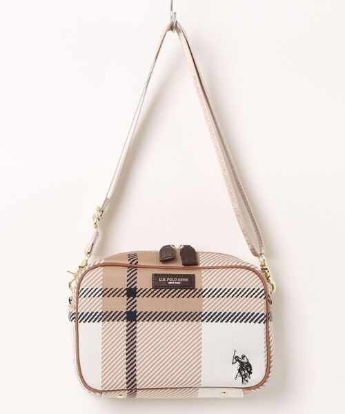 U.S. POLO ASSN.(ユーエスポロアッスン)の「【U.S. POLO ASSN.】ユーエスポロアッスン ジャカードチェック ショルダーバッグ USPA-2743(ショルダーバッグ・レディース・ピンク系その他/ブラック系その他/ネイビー系/ブラウン系その他・FREE)」の2枚目の写真