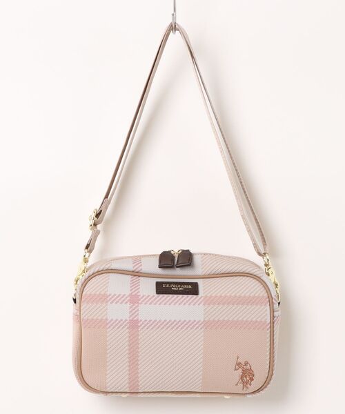 U.S. POLO ASSN.(ユーエスポロアッスン)の「【U.S. POLO ASSN.】ユーエスポロアッスン ジャカードチェック ショルダーバッグ USPA-2743(ショルダーバッグ・レディース・ピンク系その他/ブラック系その他/ネイビー系/ブラウン系その他・FREE)」の4枚目の写真
