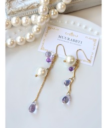 【MUURABBTI】コットンパールと雫のピアス(MA)