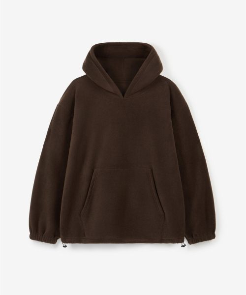 TNGT（ティーエヌジーティー）の「Oversized Fleece Hooded Sweatshirt (Brown) TNTS6F101W2（パーカー・レディース・その他・100/105/110/85/95）」の2枚目の写真
