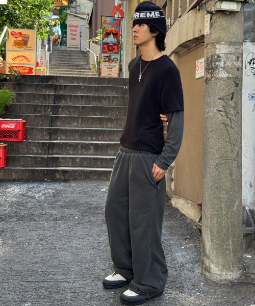 SCALLYWAG（スカリーワグ）の「ガーメントダイ スウェットパンツ[ピグメントブラック]（スウェットパンツ・レディース・その他・MEDIUM/LARGE）」の2枚目の写真