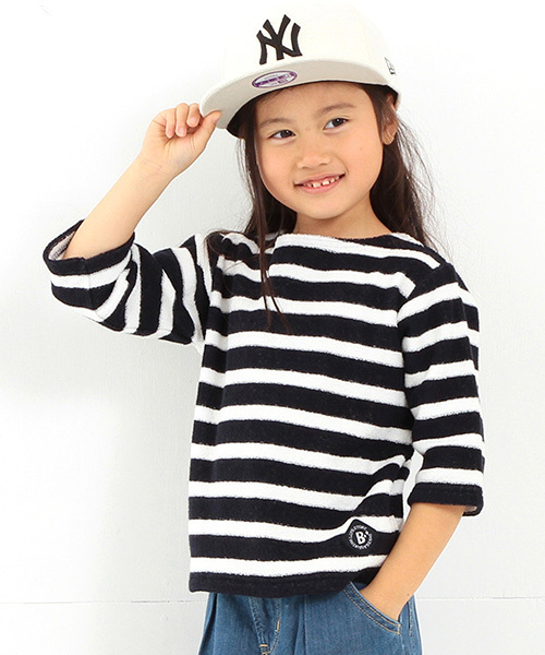 B:MING by BEAMS(ビーミングバイビームス)の「ビーミング by ビームス / 長袖パイルボーダーカットソー(Tシャツ/カットソー・キッズ・ホワイト/ネイビー/その他1・90/130/110/120/100/140)」の3枚目の写真