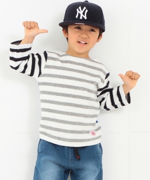 B:MING by BEAMS(ビーミングバイビームス)の「ビーミング by ビームス / 長袖パイルボーダーカットソー(Tシャツ/カットソー・キッズ・ホワイト/ネイビー/その他1・90/130/110/120/100/140)」の4枚目の写真
