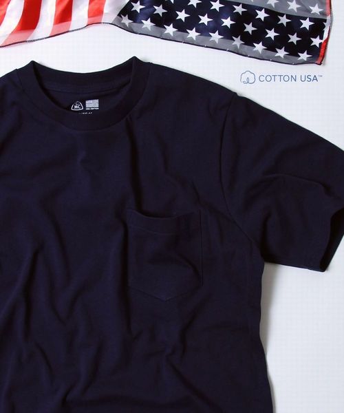coen（コーエン）の「【C.MC】USAコットンクルーネックポケットTシャツ（Tシャツ/カットソー・メンズ・ホワイト/ブラック/ベージュ/ネイビー・SMALL/X-LARGE/MEDIUM/LARGE）」の4枚目の写真