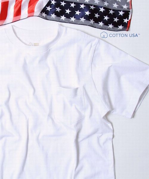 coen（コーエン）の「【C.MC】USAコットンクルーネックポケットTシャツ（Tシャツ/カットソー・メンズ・ホワイト/ブラック/ベージュ/ネイビー・SMALL/X-LARGE/MEDIUM/LARGE）」の2枚目の写真