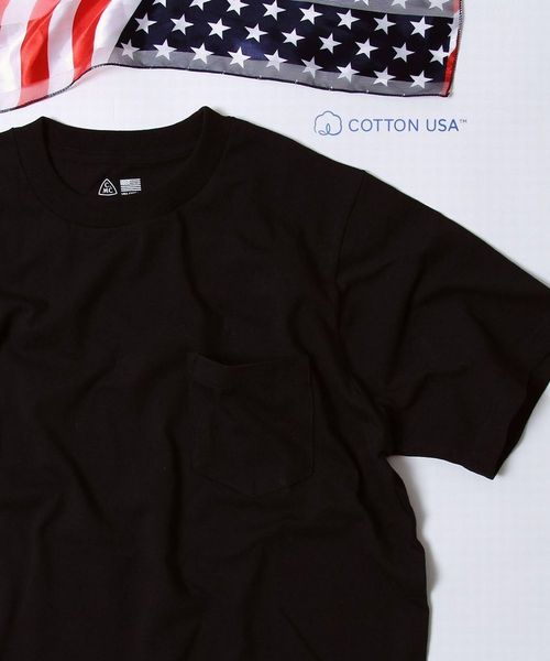 coen（コーエン）の「【C.MC】USAコットンクルーネックポケットTシャツ（Tシャツ/カットソー・メンズ・ホワイト/ブラック/ベージュ/ネイビー・SMALL/X-LARGE/MEDIUM/LARGE）」の3枚目の写真