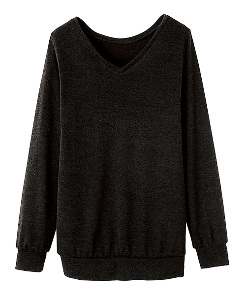 RANAN(ラナン)の「レディシルエットVネックプルオーバー(Tシャツ/カットソー・レディース・ダークグリーン/ブラック×ホワイト/グレイッシュベージュ/オフホワイト/グレー/ブラック/ネイビー/キャメル/ボルドー/カーキ/マスタード・X-LARGE/MEDIUM/XX-LARGE/LARGE/LL/3L/M/L)」の19枚目の写真