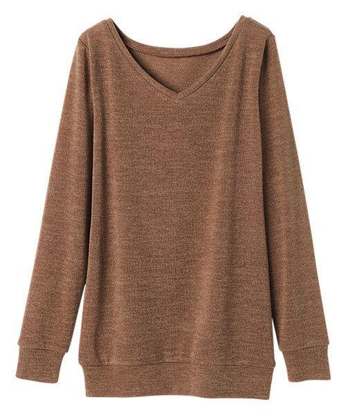RANAN(ラナン)の「レディシルエットVネックプルオーバー(Tシャツ/カットソー・レディース・ダークグリーン/ブラック×ホワイト/グレイッシュベージュ/オフホワイト/グレー/ブラック/ネイビー/キャメル/ボルドー/カーキ/マスタード・X-LARGE/MEDIUM/XX-LARGE/LARGE/LL/3L/M/L)」の20枚目の写真
