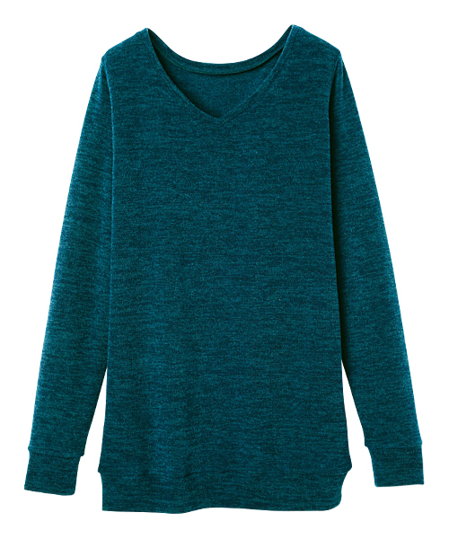 RANAN(ラナン)の「レディシルエットVネックプルオーバー(Tシャツ/カットソー・レディース・ダークグリーン/ブラック×ホワイト/グレイッシュベージュ/オフホワイト/グレー/ブラック/ネイビー/キャメル/ボルドー/カーキ/マスタード・X-LARGE/MEDIUM/XX-LARGE/LARGE/LL/3L/M/L)」の12枚目の写真